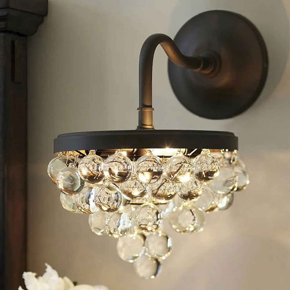 Classic Crystal Wall Lamp Lampshade 40W E27 Bedroom Aisles ... Classic Crystal Wall Lamp Lampshade 40W E27 Bedroom Aisles ...