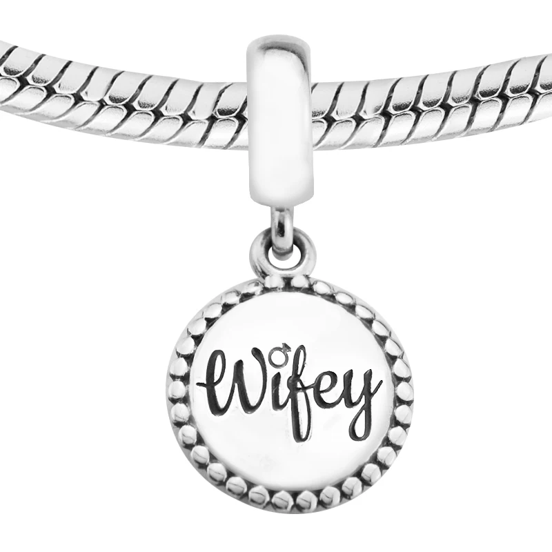 Wife Charm Dangle 925 Sterling Silver Fit Bracelet & Necklace for Women