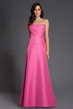 Fashion Noble Elegant A line Strapless Floor Length Taffeta Prom Gown Long Sleeveless font b Evening