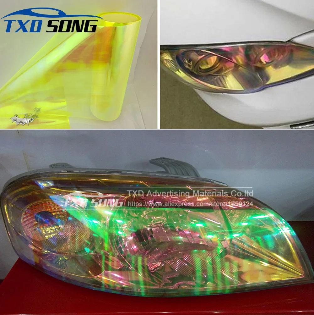Buy 1 Roll Yellow Rainbow Chameleon Headlight Film