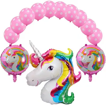 

HOT 13pcs Cartoon Unicorn Balloon wedding Party Decor Kids Happy Birthday latex Balloons Unicorn Party Baby Shower