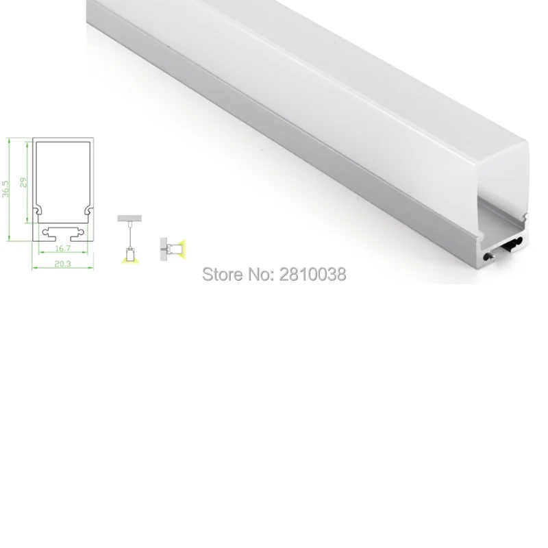 30 х 2 м комплектов/лот T3-T5 закаленное Светодиодный алюминиевый канал и ПК молочно крышка Алюминий ВЕЛ экструзии корпуса для подвешивания