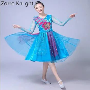 

Ladies Dance Modern Dance Costumes 2018 New Dance Suit Female Adult Opening Dance Dance Skirt In The Long Paragraph Stage Dress