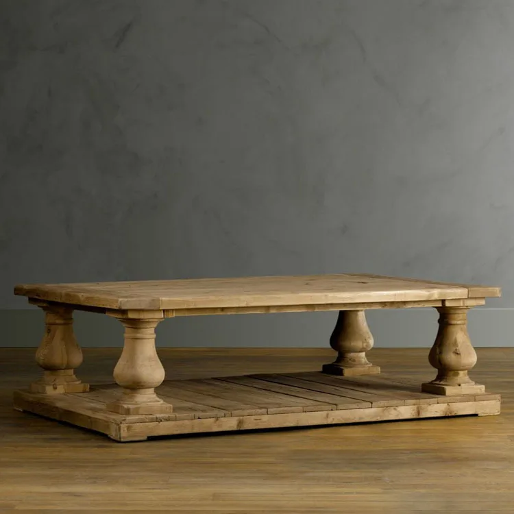 French Retro Furniture Making Old Elm Coffee Table