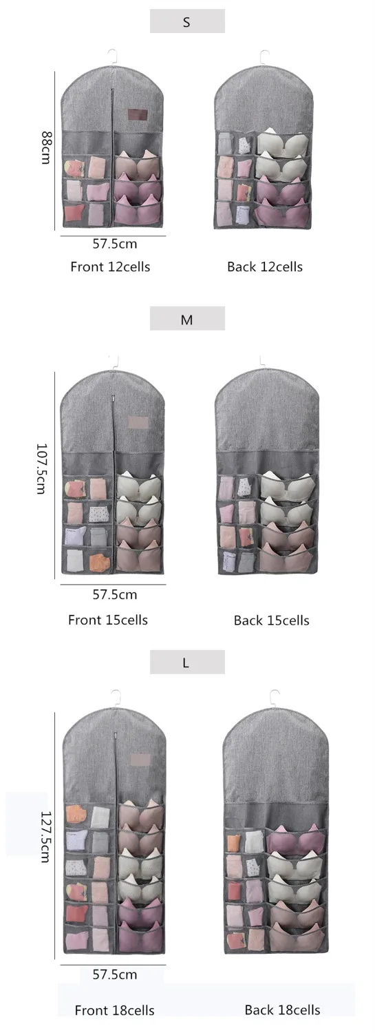 New Multifunctional Hanging Organizer For Overcoat Shirt Underwear Multi Pocket Wardrobe Organizer Washable Hanging Storage Bag