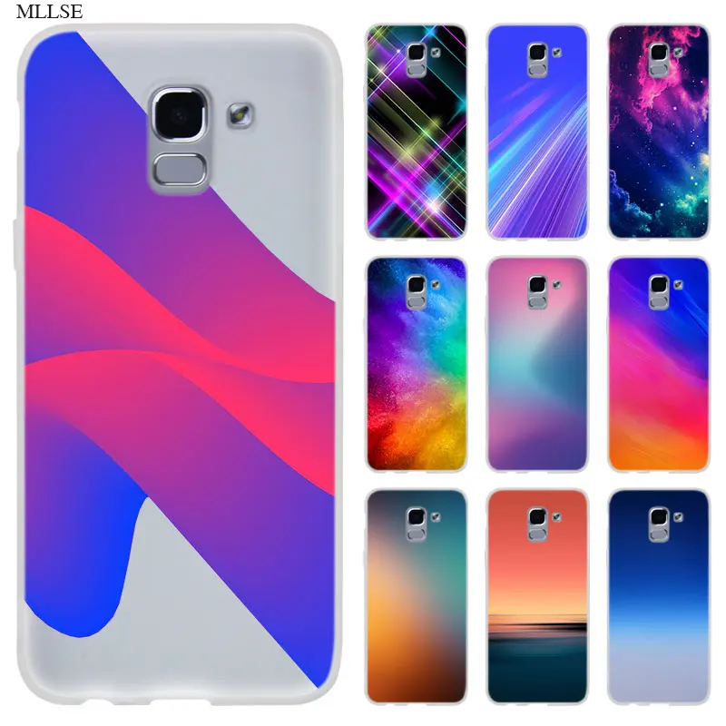 Чехол с градиентным цветным рисунком для Samsung J8 J4 J6 Plus 2018 J5 J3 J7 2017 EU 2016 Prime