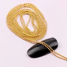 0,8~ 1 метр Ширина 1,5 мм японская 3D золотая металлическая цепочка для ногтей DIY стальная цепочка для ногтей в стиле панк украшение для дизайна ногтей