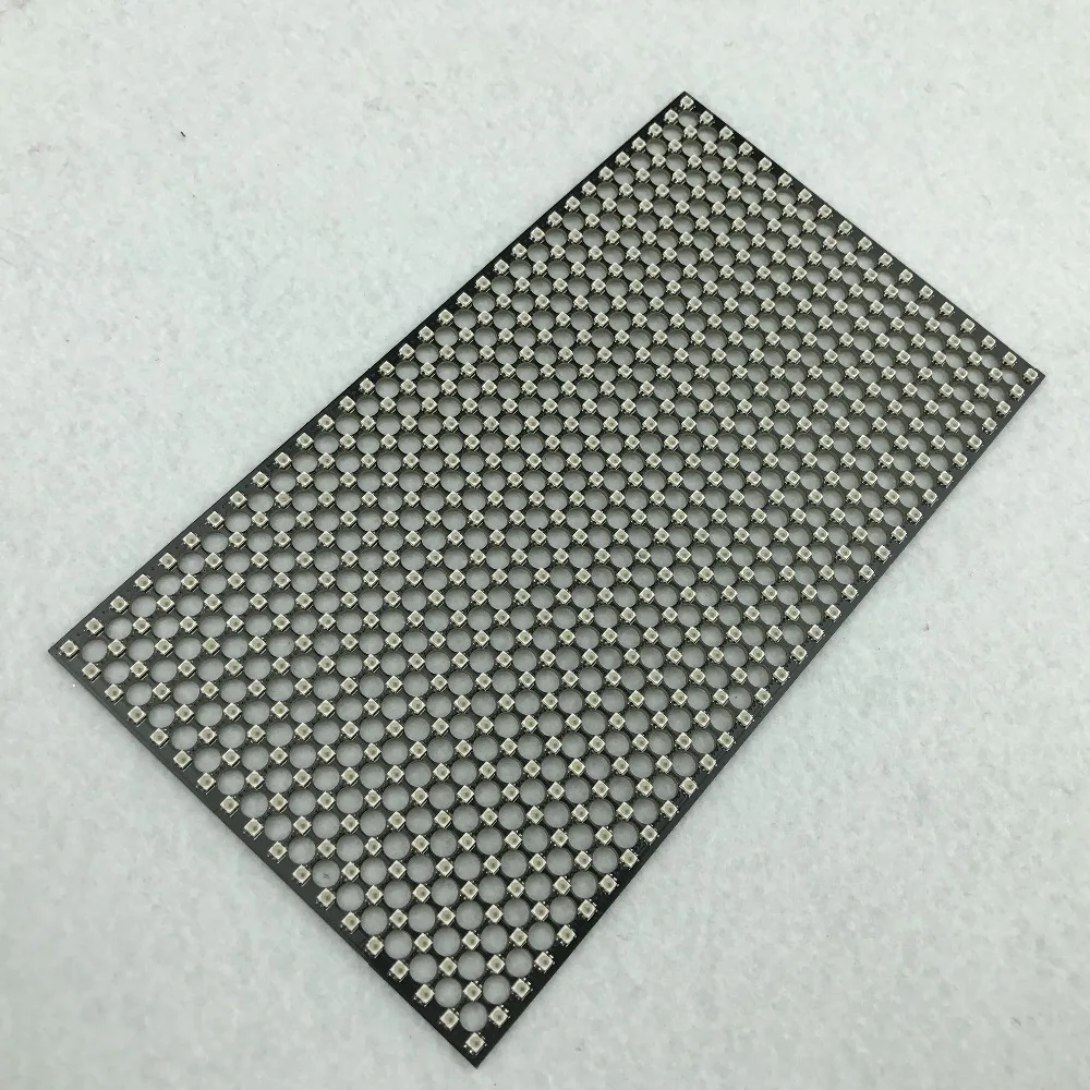 

P5mm P9823F IC; 2020 SMD 18*32pixels led addressable rigid panel light,size: 90mm*160mm,DC5V input; BLACK PCB