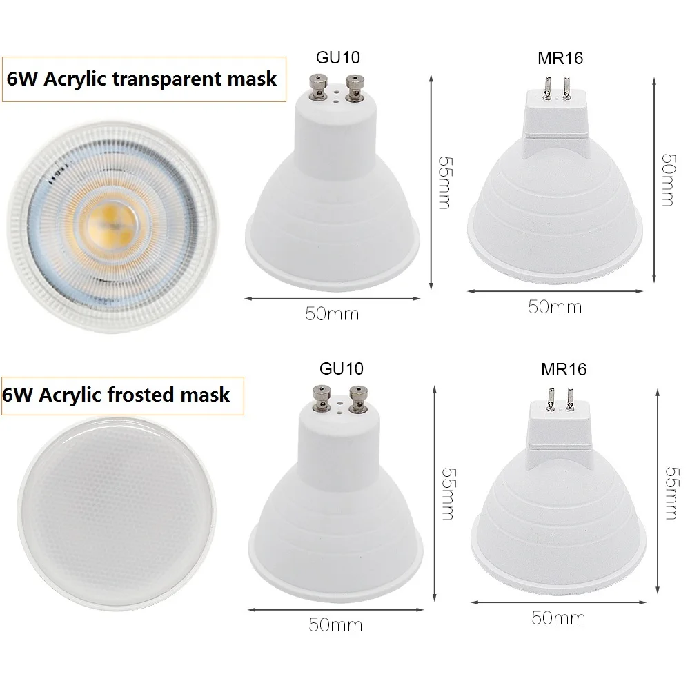 10 шт./лот GU10 светодиодный лампы MR16 Точечный светильник COB Светодиодный точечный светильник 6 Вт AC220V светодиодный светильник точечный луч 24 120 градусов Энергосберегающие дома светильник ing лампы типа Корн