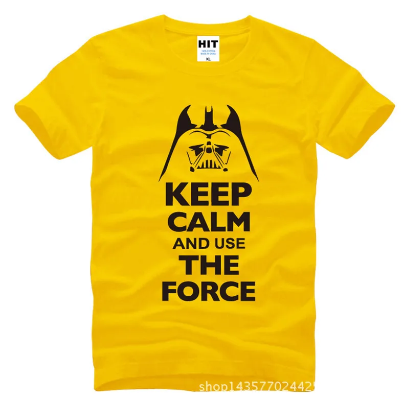 Keep Calm and use The Force, принт из фильма «Звездные войны», футболка, Мужская футболка, мужская мода, хлопковая футболка, футболка, Homme