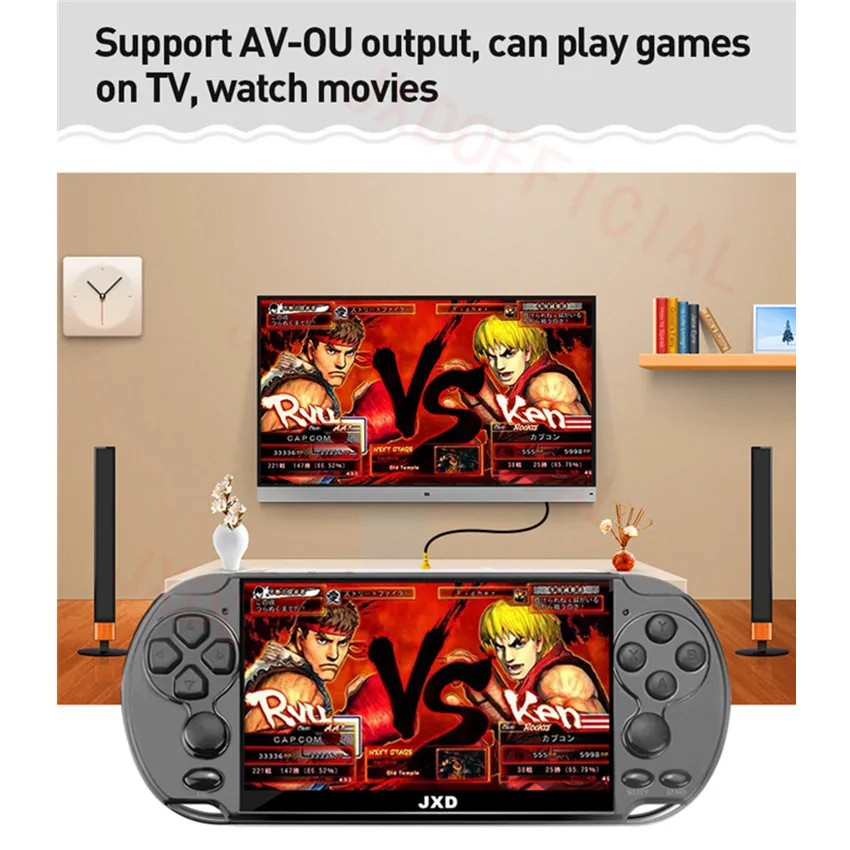 JXD 48GB 128Bit Handheld Game Console 5.1 inch MP4 Video Game Console built-in 9450 game for arcade/gba/gbc/snes/fc/smd kid gift