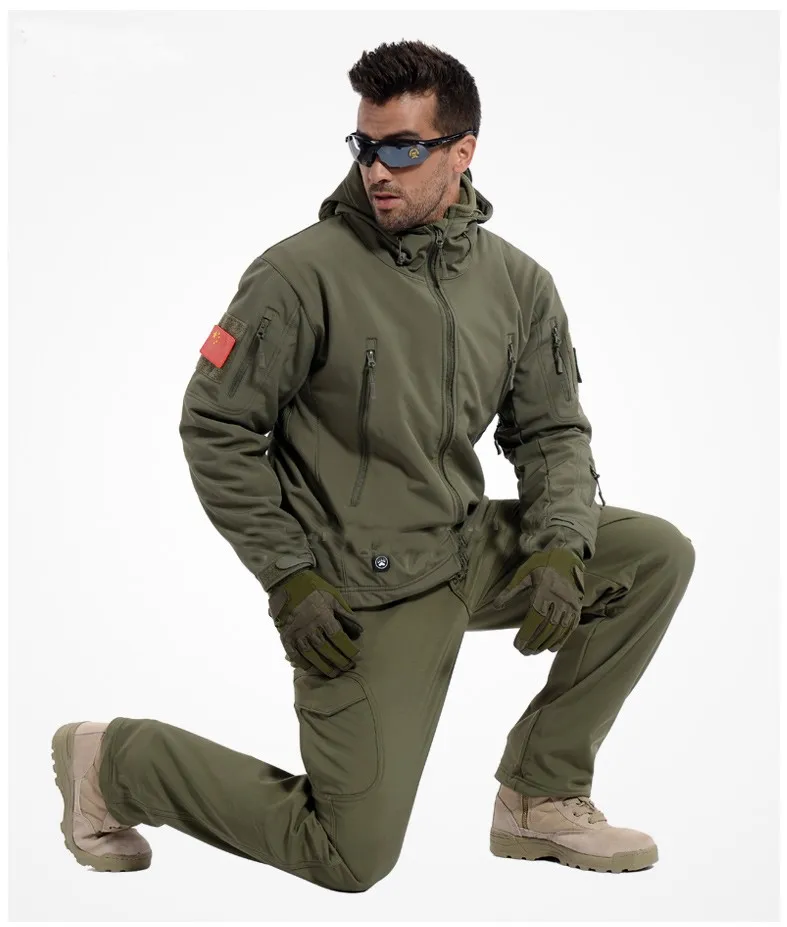 Мужской Камуфляжный Тактический комплект из куртки и брюк|hunting tad|pants pantspants military |