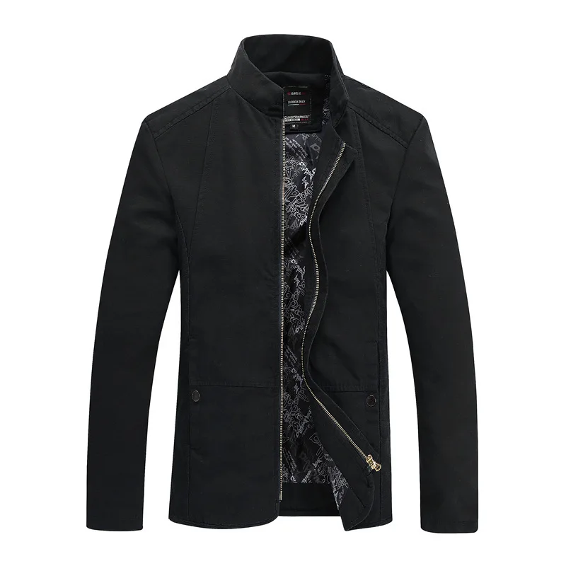 Spring new youth men's jacket Korean Slim large size stand collar washed cotton jacket jacket direct