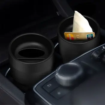 

Car Garbage Bin Mini Car Trash Can Car Ashtray Rubbish Container Waste Storage with Card Holder Coin Cup for Car Interior/Office
