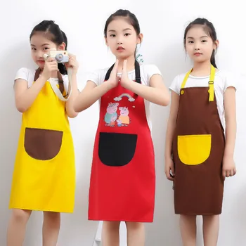 

New waterproof children's apron painting clothes kindergarten children's dinner clothes big children's painting gowns