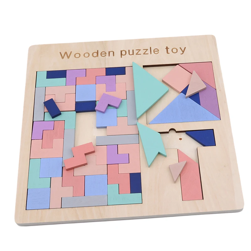 1 комплект развитие мозга головоломка Танграм дошкольного деревянные Обучающие игрушки-пазлы для малышей подарок для игры