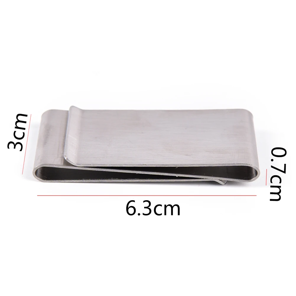 1PCS Silver Stainless Steel Slim Double Sided Men Women Money Clip Wallet Metal Credit Card Money Holder Steel Clip Clamp metal money clip,credit card holder