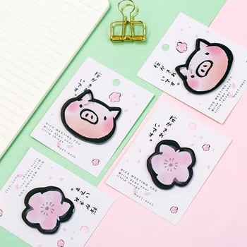 

Cartoon Sakura Cute Piggy Sticky Notes Self-adhesive Memo Pad Kawaii Notepads Stickers Paper School Office Supplies Stationery