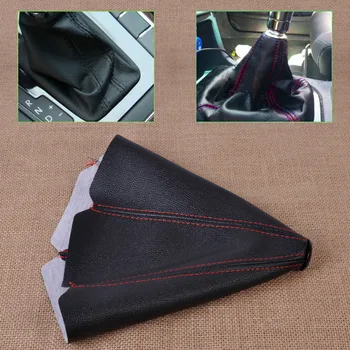 

CITALL Car PVC Leather Manual Auto Shifter Shift Knob Boot Cover Black & Red Stitch FOR VW Audi Mercedes Benz Toyota BMW