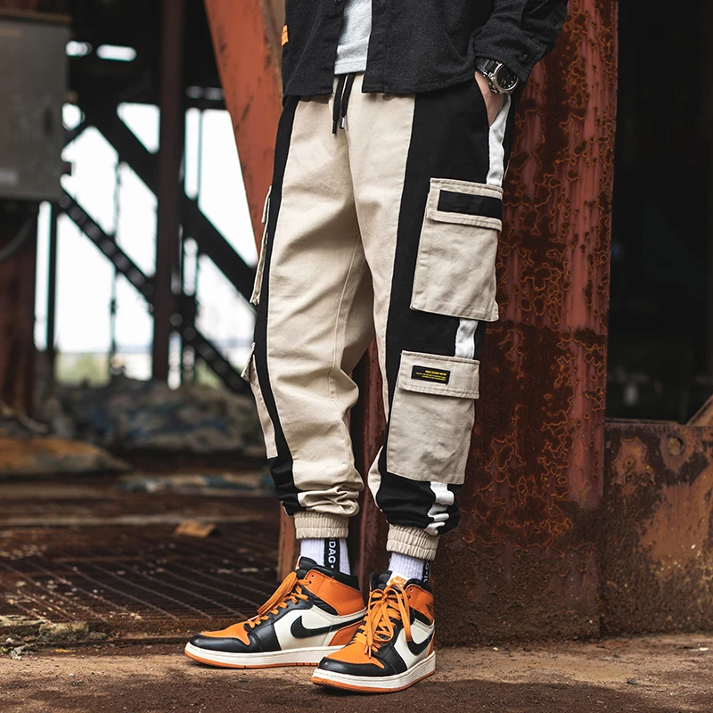 Mens Cargo Pants fashion Harem Hip Hop pants Youth brand Side Pockets Joggers men High Street 3