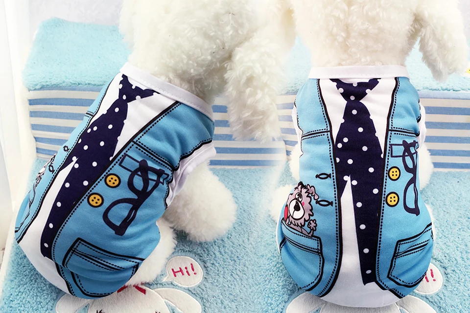 PET Cheap Dog Clothes With Free Shipping Mesh Cute Dog Vest 8 Cartoon Styles Spring Summer Dog Clothes For Small Dogs 609