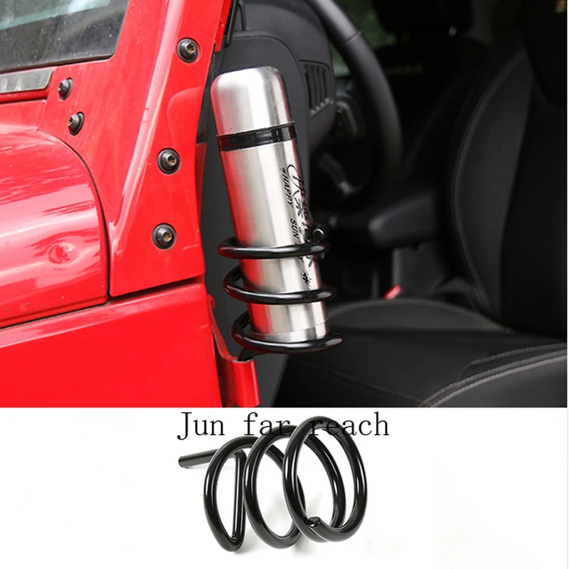 New Spring Shape Automotive Car Door Stand Drinks Holder Metal Water