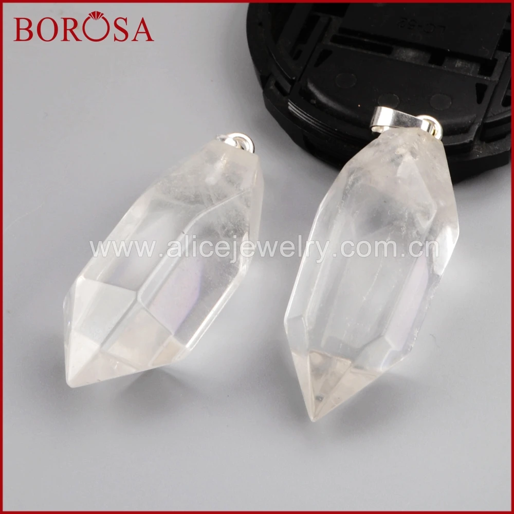 BOROSA 5/10 шт натуральный серебристый цвет белый кристалл Кварц Граненый карандаш