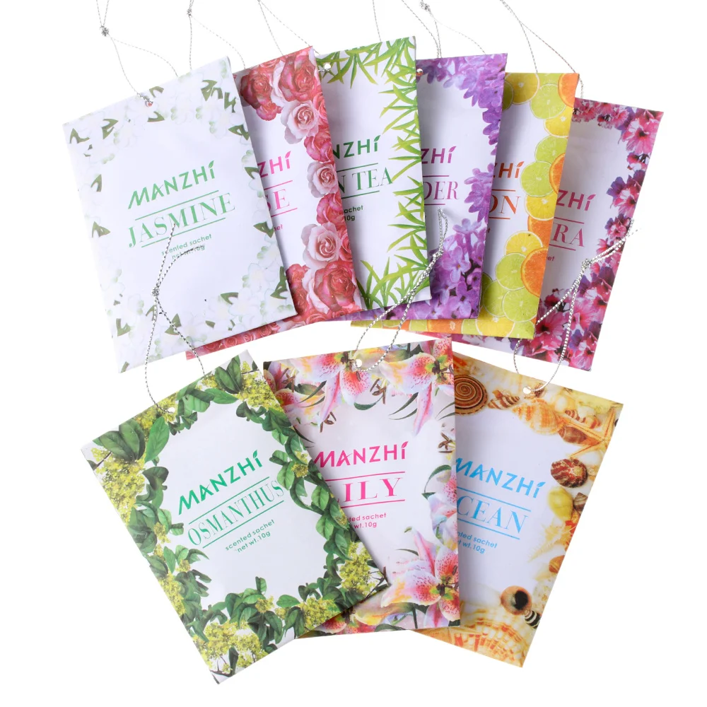 3 Pack Natural Fragrances Hanging Spices Bag Wardrobe Deodorizing Paper Sachets Aromatherapy Bag Cabinet Air Fresheners