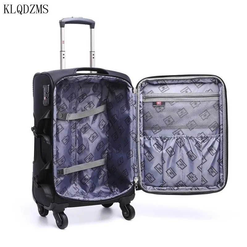 KLQDZMS 20/24/28Inch men business rolling luggage spinner women oxford expand travel suitcase on wheels