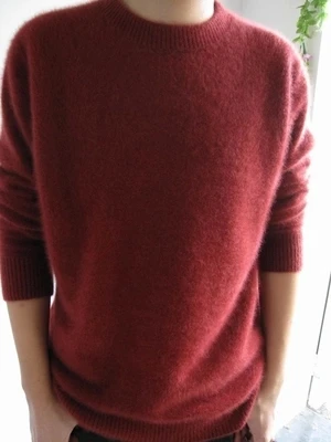 

Autumn And Winter Sweater Male Mink Men Casual Plus Size Marten Velvet Sweater Solid Color Cashmere Sweater