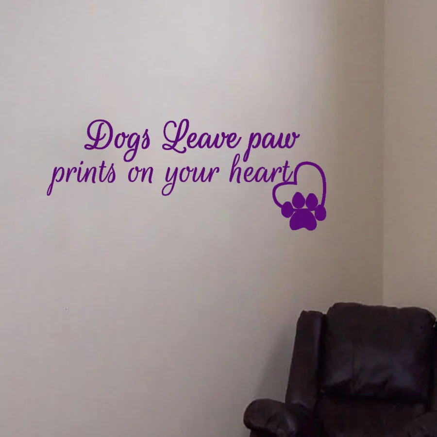 

ZOOYOO Dogs Paw Print And Heart Wall Sticker Home Decor Living Room Bedroom Wall Decals Pets Shop Decoration Art Murals