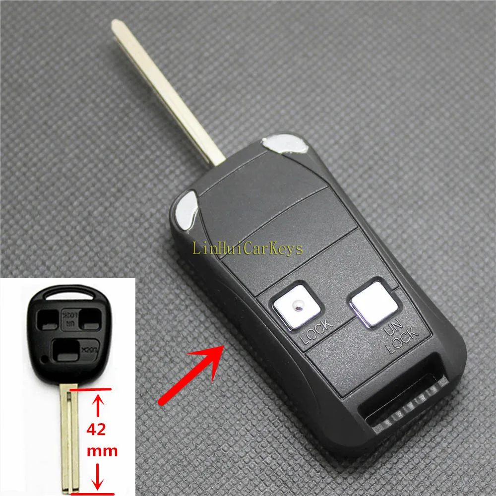 

PINECONE Key Shell for LEXUS IS GS ES LS RX IS200 Key 2 Buttons Uncut 42MM Blade Modified Mini Car Remote Blank Key Case 1 PC