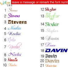 21 различных алфавита персонализированные виниловые наклейки имя для детей пользовательский текст окна автомобиля настенный знак