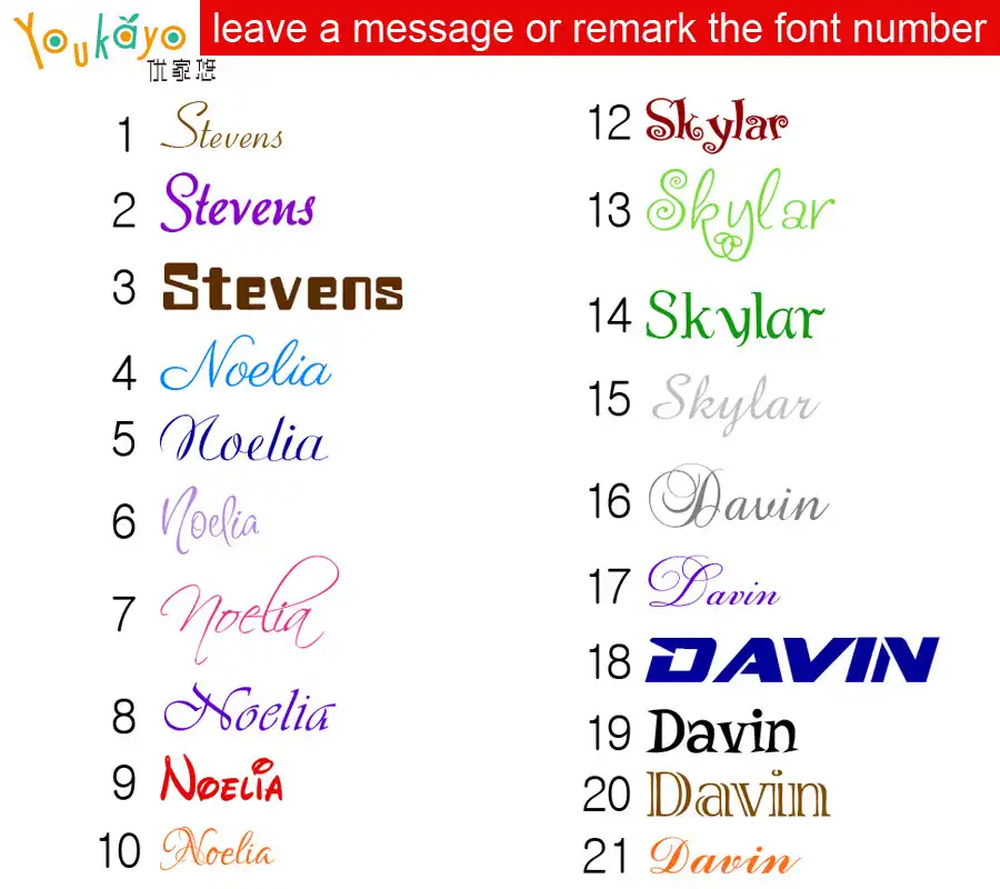 21 Font Yang Berbeda Pribadi Vinyl Sticker Nama Untuk Anak Anak