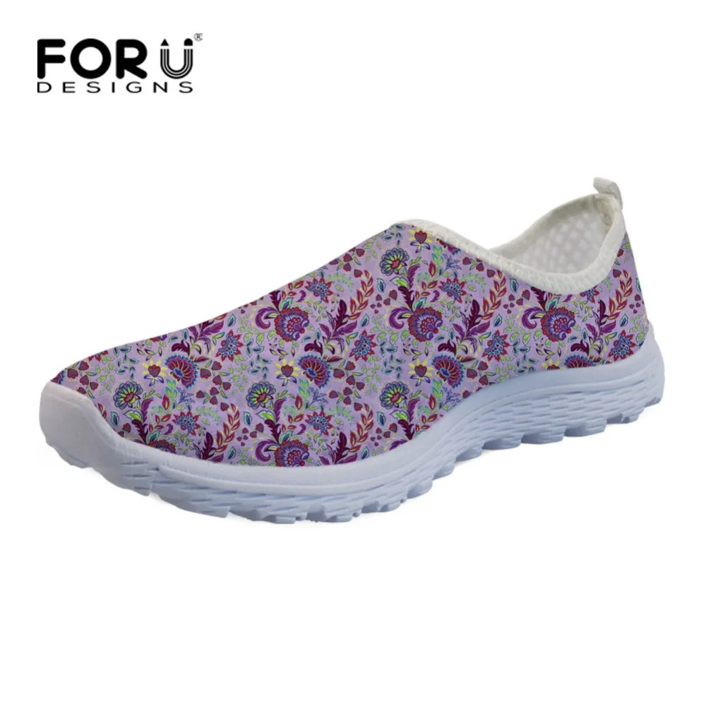 

FORUDESIGNS Bohemia Style Spring Summer Mesh Shoes Leisure Women Teen Girls Slip On Loafers Lightweight Ladies Mesh Sneakers