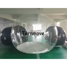 outdoor 5-6 person outdoor camping dome tent, advertisement celebrations tent,half clear half black bubble hiking tent