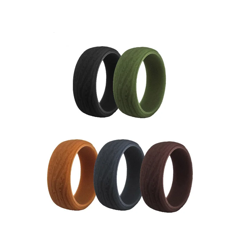 Fashion 8.7mm Matte Dull Pulish Crossfit Flexible Silicone Ring FDA Silicone Rubber Finger Ring