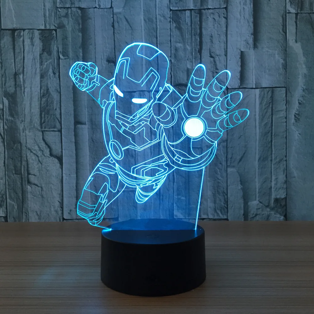 Светодиодная лампа Железного человека 7 цветов 3d ночник для сна детей|led night light|night