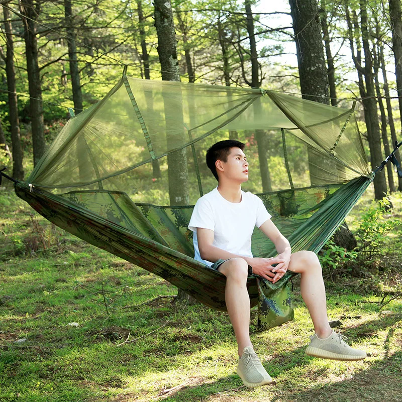 Ultralight Parachute Hammocks Travel Camping Hammock Hunting Fishing Mosquito Net Double Person Swing Outdoor Furniture