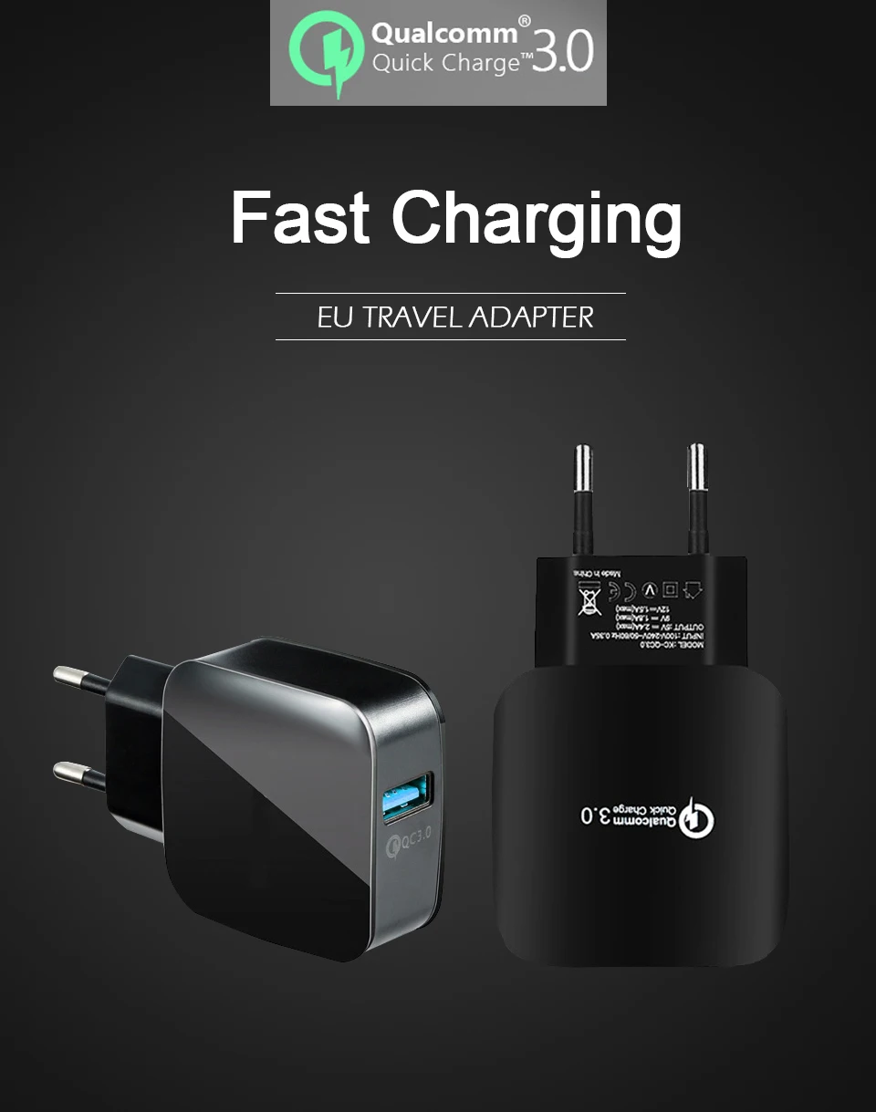 QC3.0 Mobile Phone Charger EU US Adapter Plug 5V3A Fast Charging For Universal Smart Phone usb Quick Charge 3.0 Travel Wall (1)