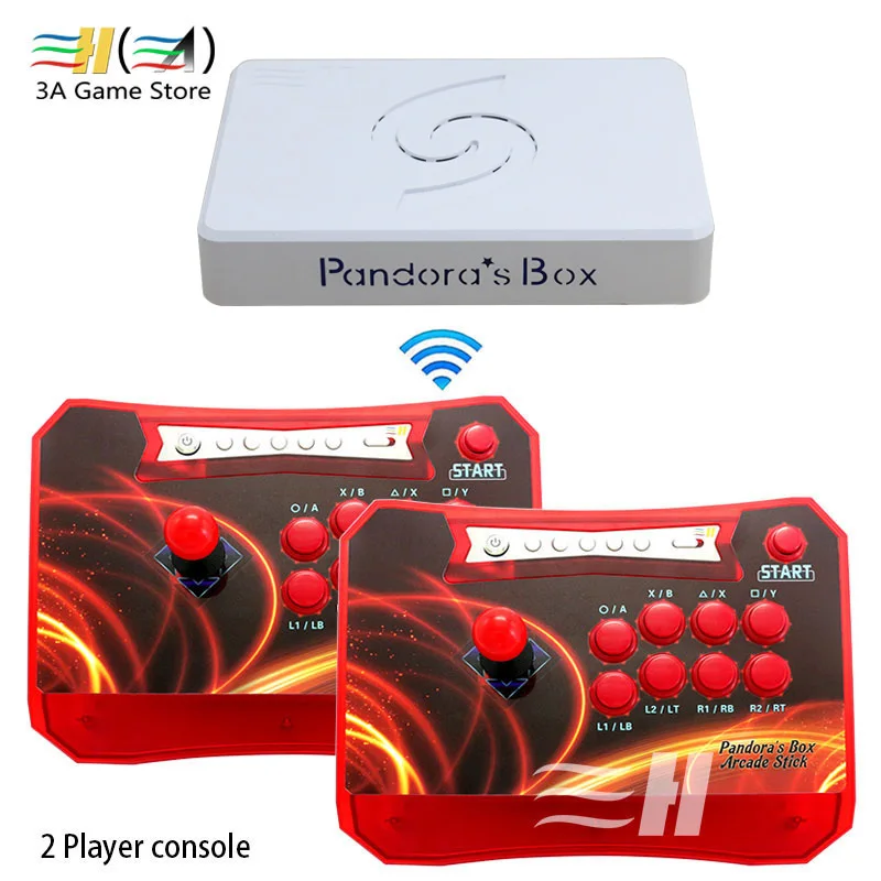 

Pandora Box 6 1300 in 1 Wireless arcade game Stick controller 2 Players joystick console can add 3000 game fba mame ps1 3d game