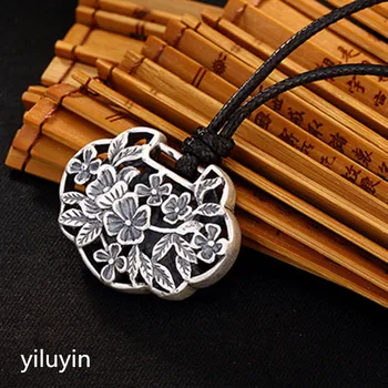 

KJJEAXCMY Fine jewelry S990 pure silver, retro personality, pattern totem, whistle, sterling silver, male pendant