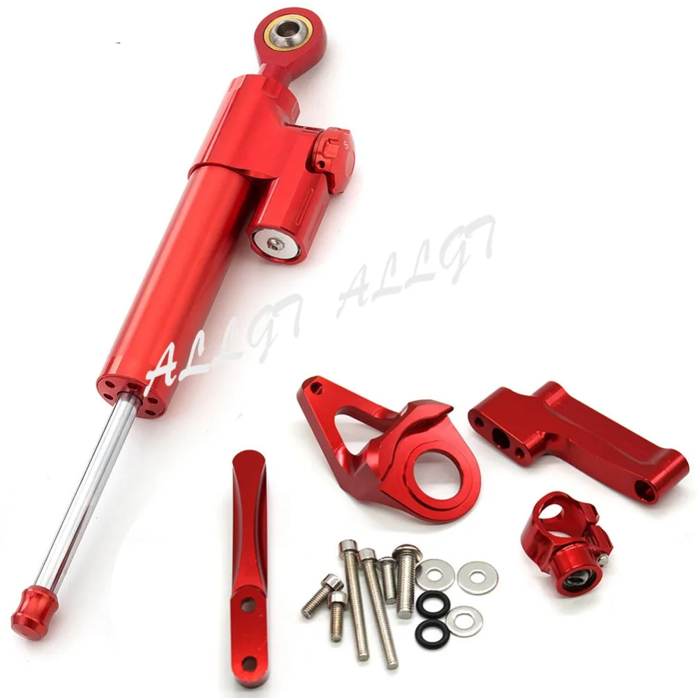 

ALLGT CNC Steering Damper Stabilizer Bracket Kit Set For Suzuki GSXR1300 1998 1999 2000 2011 2012 2013 2014 2015 98-15