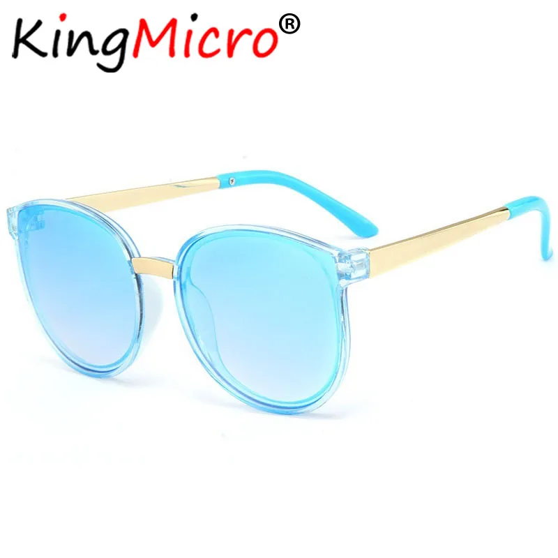

2018 New Cute Cat Eye Kids Sunglasses Fashion Metal Large Frame Child Sunshade Mirror UV Protection Sun Glasses UV400 Pink