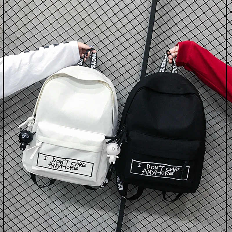 2019 nueva Mochila de lona de moda las mujeres Mochila muñeca de colgante de las mujeres bolsa de hombro Harajuku Mochila mujeres Mochila 2019 nueva Mochila de lona de moda las mujeres Mochila muñeca de colgante de las mujeres bolsa de hombro Harajuku Mochila mujeres Mochila