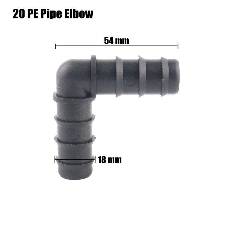 10 шт., 20 мм, pe, труба, соединители, сельскохозяйственный микро орошение, шланг, соединитель, садоводство, полив, наборы, трубка, тройник, локтевые соединения - Цвет: 20PE Pipe Elbow