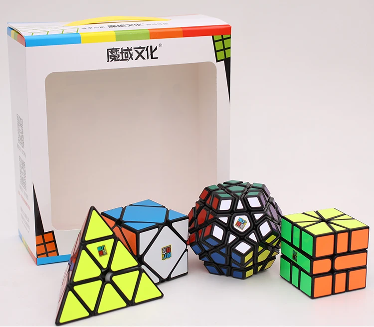 Moyu Yuhu Meilong Комплект 4 шт./компл. подарочный набор Magic Cube: Mofangjiaoshi 4 шт. Скорость Головоломка Развивающие игрушки для детей, профессиональные игры