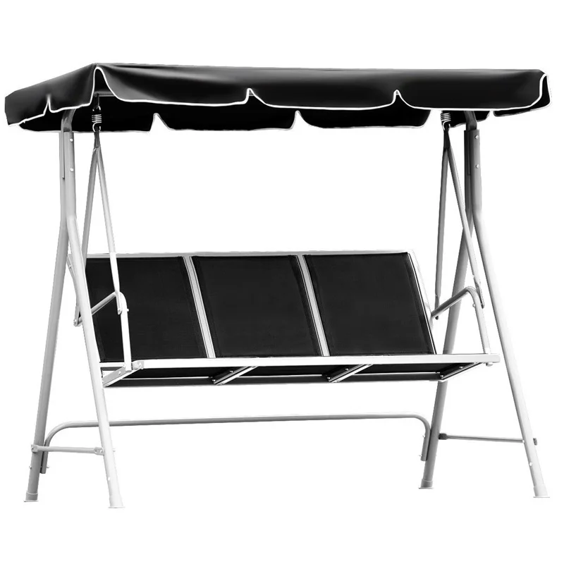

3 Persons Patio Powder Finish Canopy Deck Swing Bench Mesh Seating UV Resistant Outdoor Swings Garden Furniture OP3538
