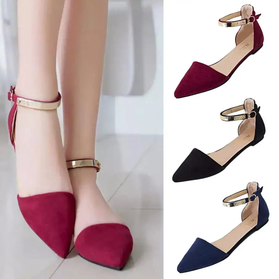 

Elegant comfortable women flat shoes sandals 2017 summer genuine leather pointed toe pearls office solid flats Sapato Feminino