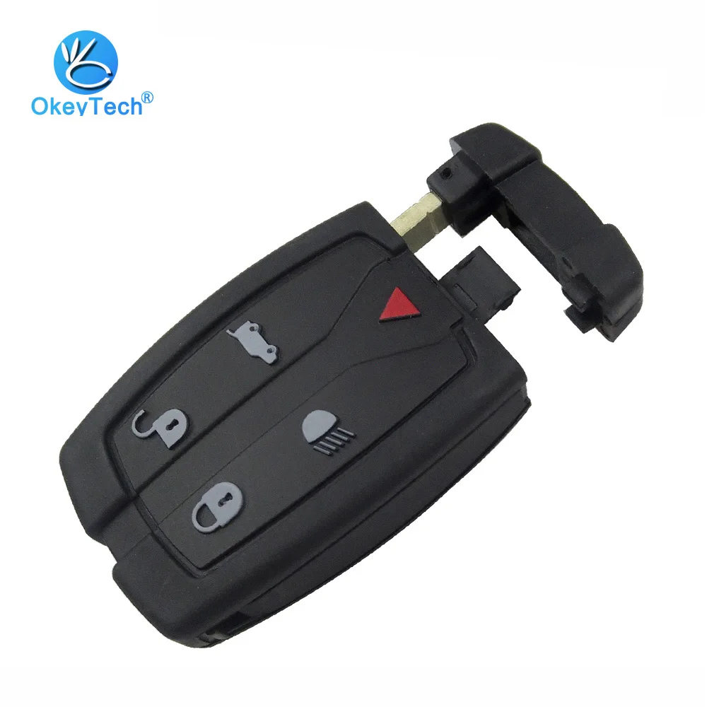 

OkeyTech 5 Button Smart Card Remote Key Shell & Emergency Insert Blade for Land Rover Landrover Discovery Sport Freelander 2 3